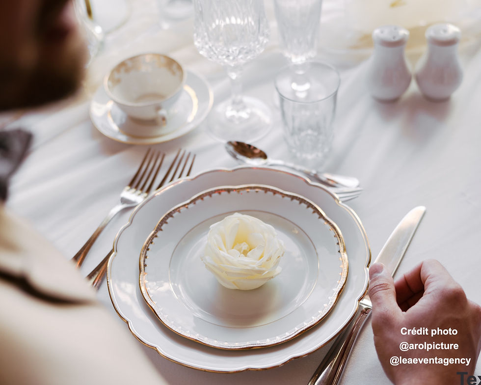 Miniature : Petite assiette ancienne - Gamme Vintage Or&Blanc