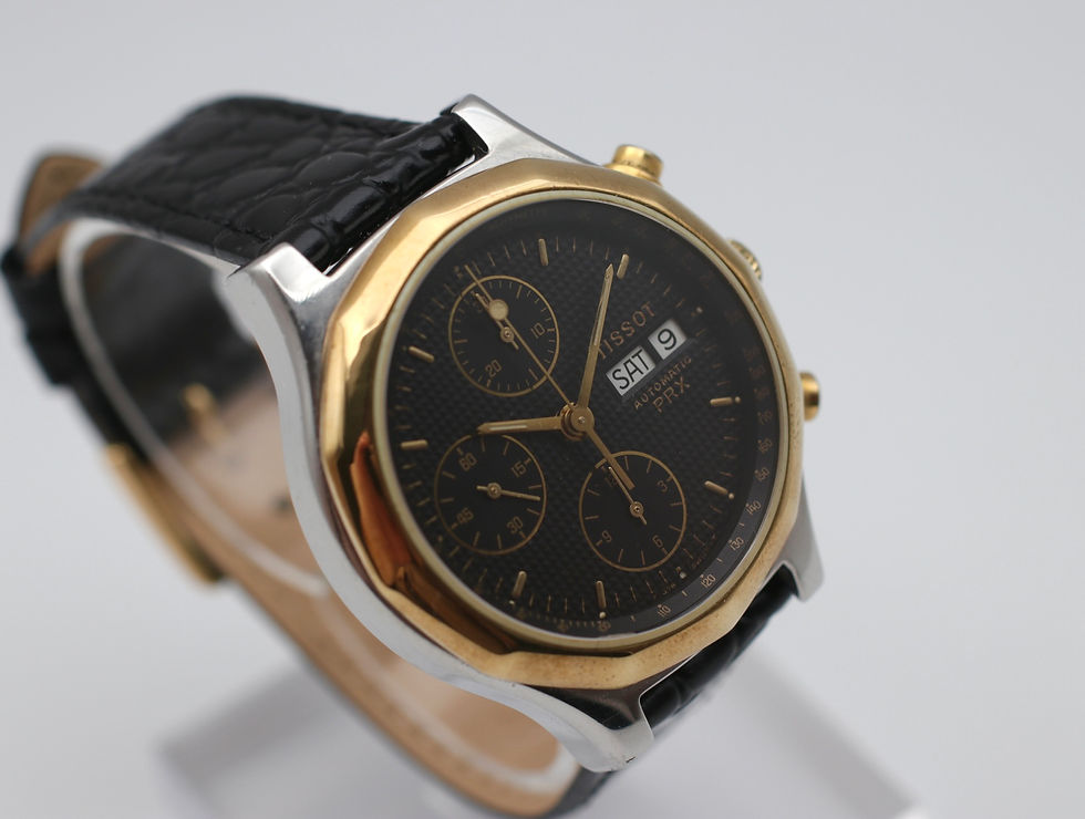 Thumbnail: 1990s | Tissot PRX Automatic Chronograph Black Dial Gents Watch | P376 | 7750