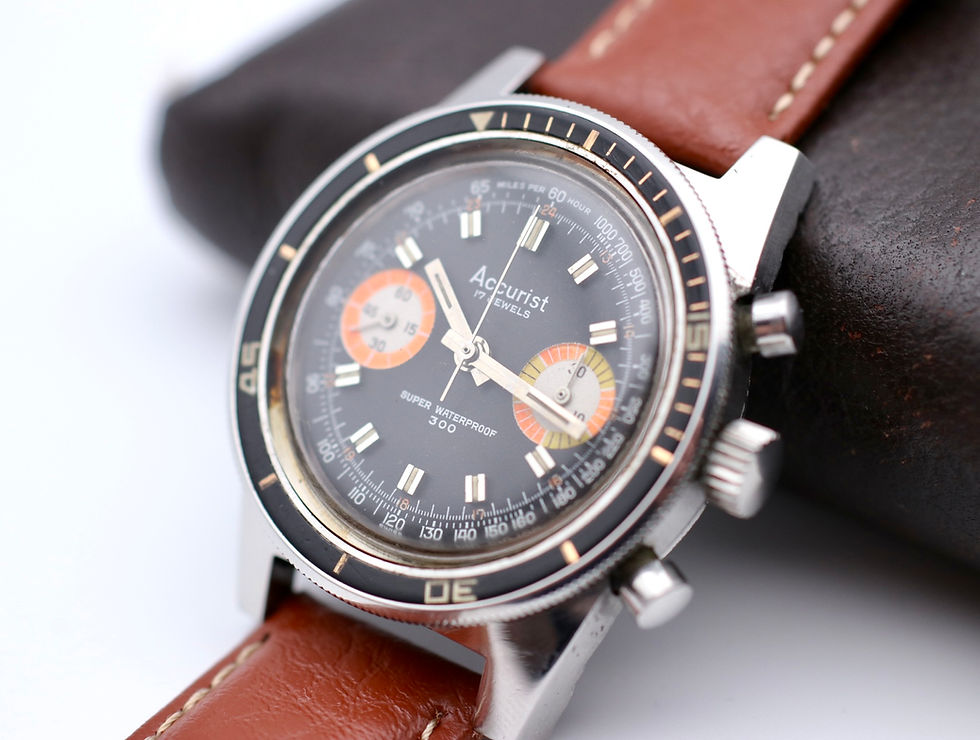 Thumbnail: 1960s Accurist Super Waterproof 300 Chronograph Manual Wind Vintage Watch