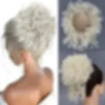 Thumbnail: Synthetic Messy Bun Hair Piece 60g Elastic Drawstring Loose Wave Curly Hair Buns