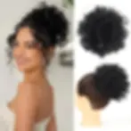Thumbnail: Synthetic Messy Bun Hair Piece 60g Elastic Drawstring Loose Wave Curly Hair Buns