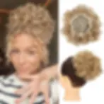 Thumbnail: Synthetic Messy Bun Hair Piece 60g Elastic Drawstring Loose Wave Curly Hair Buns
