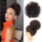 Thumbnail: Synthetic Messy Bun Hair Piece 60g Elastic Drawstring Loose Wave Curly Hair Buns