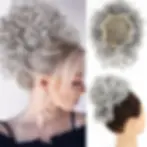 Thumbnail: Synthetic Messy Bun Hair Piece 60g Elastic Drawstring Loose Wave Curly Hair Buns