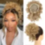 Thumbnail: Synthetic Messy Bun Hair Piece 60g Elastic Drawstring Loose Wave Curly Hair Buns