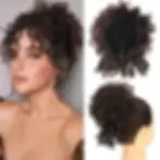Thumbnail: Synthetic Messy Bun Hair Piece 60g Elastic Drawstring Loose Wave Curly Hair Buns