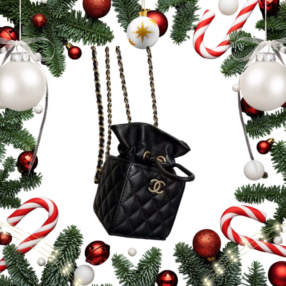 Chanel Timeless Drawstring Mini Lamb Black