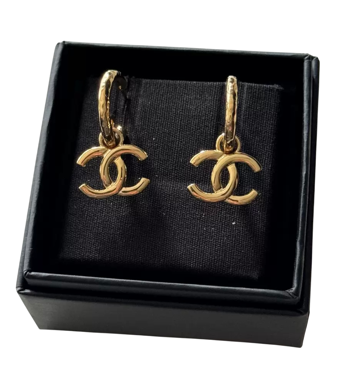 Chanel 24C Pendant Gold Earrings Full Set