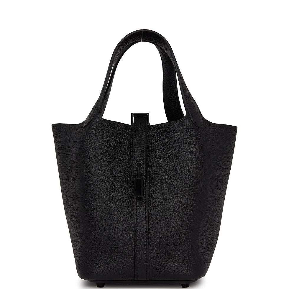 Hermès Monochrome Picotin 18 Black Clemence Black Hardware