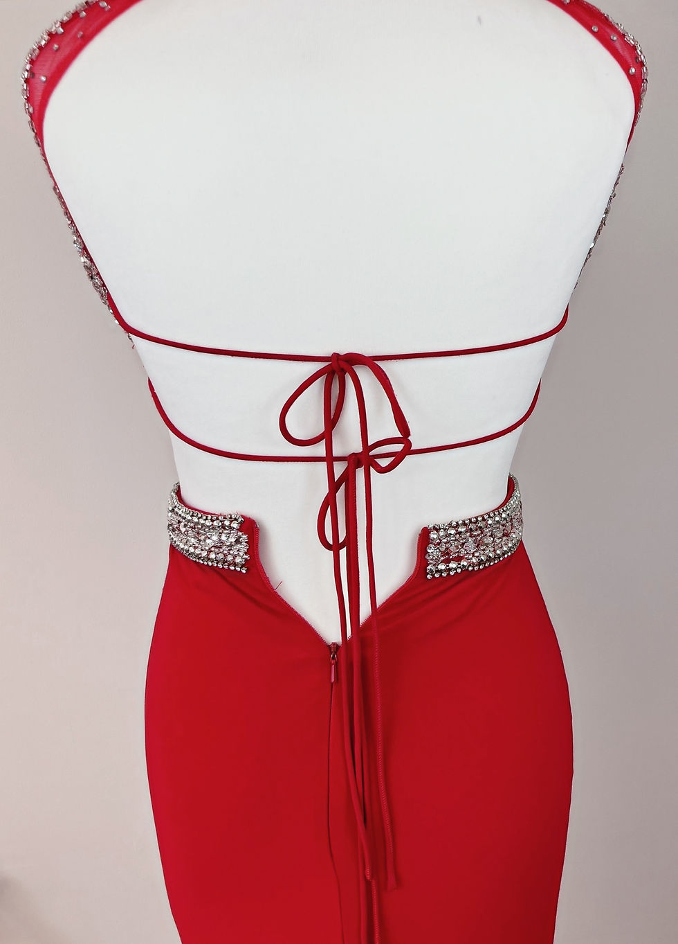 Thumbnail: Wheelchair Fashion Stylish Adaptive Red Side Cut Dress