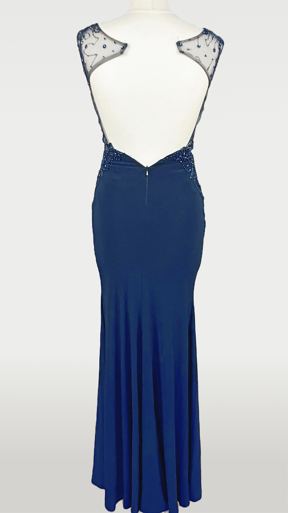 Thumbnail: Navy Blue | Sheath/Column | Sleeveless | Radiant Sequins | Prom Dress