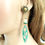 Thumbnail: Handcrafted Green Tulip Flower Copper Enamel Dangle Clip-on Earrings for Women
