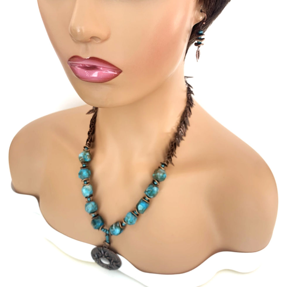 Mannequin with necklace and petite women's clip-on earring