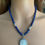 Thumbnail: Rainbow Moonstone Pendant Lapis Lazuli Beaded Necklace for Women - Natural Gem