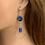 Thumbnail: Handcrafted Sterling Silver Teardrop Hoop Earrings with Blue Czech Glass Floral