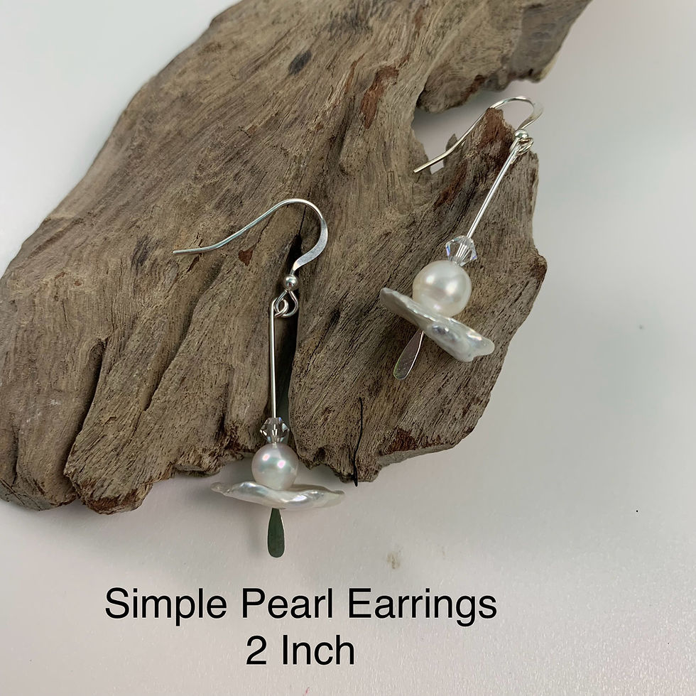 Thumbnail: Simple Pearl Earrings 2 Inch