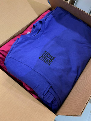 T-shirts boxed and folded