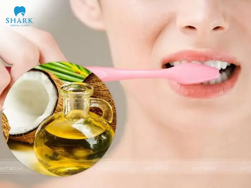 làm trắng răng bằng dầu dừa