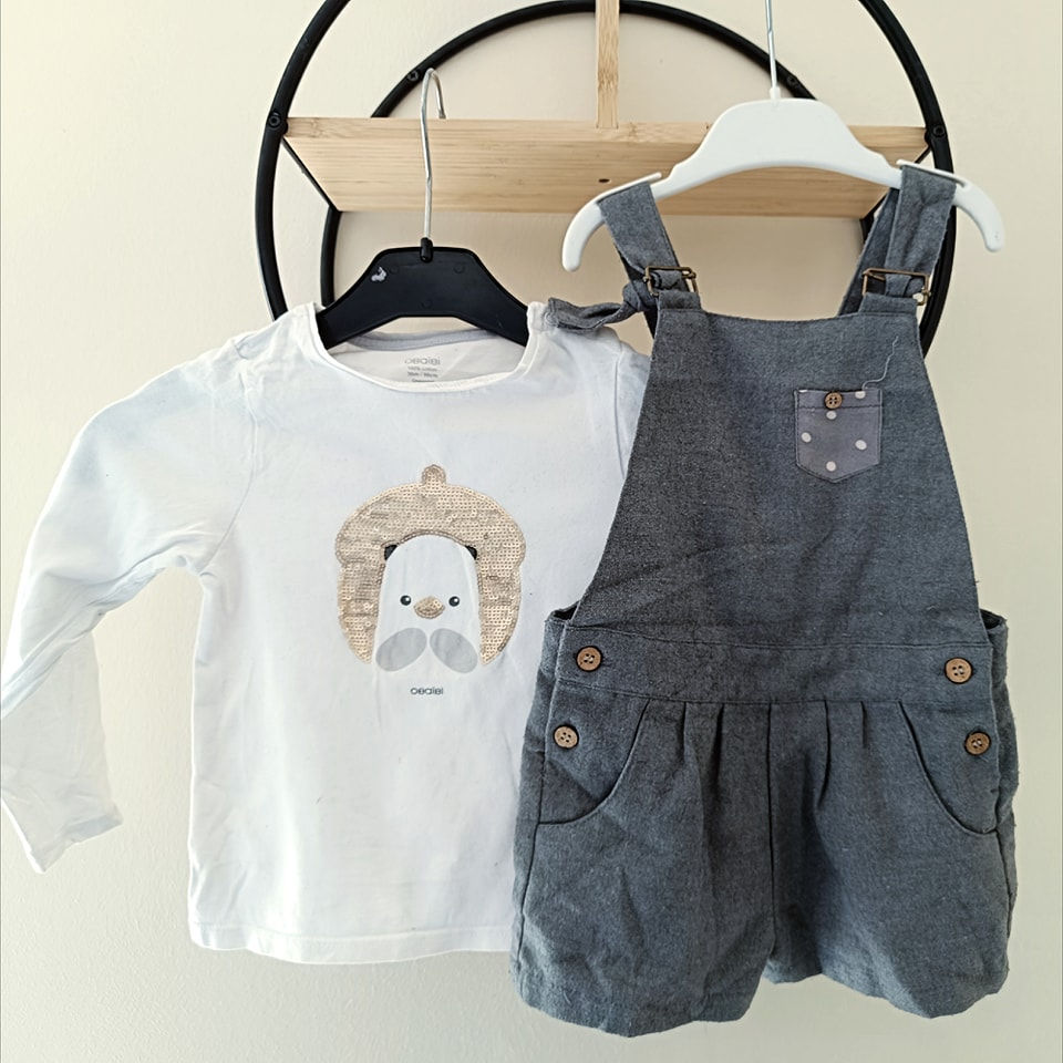 36 mois 3 ans ensemble teeshirt obaibi et salopette short kiabi 