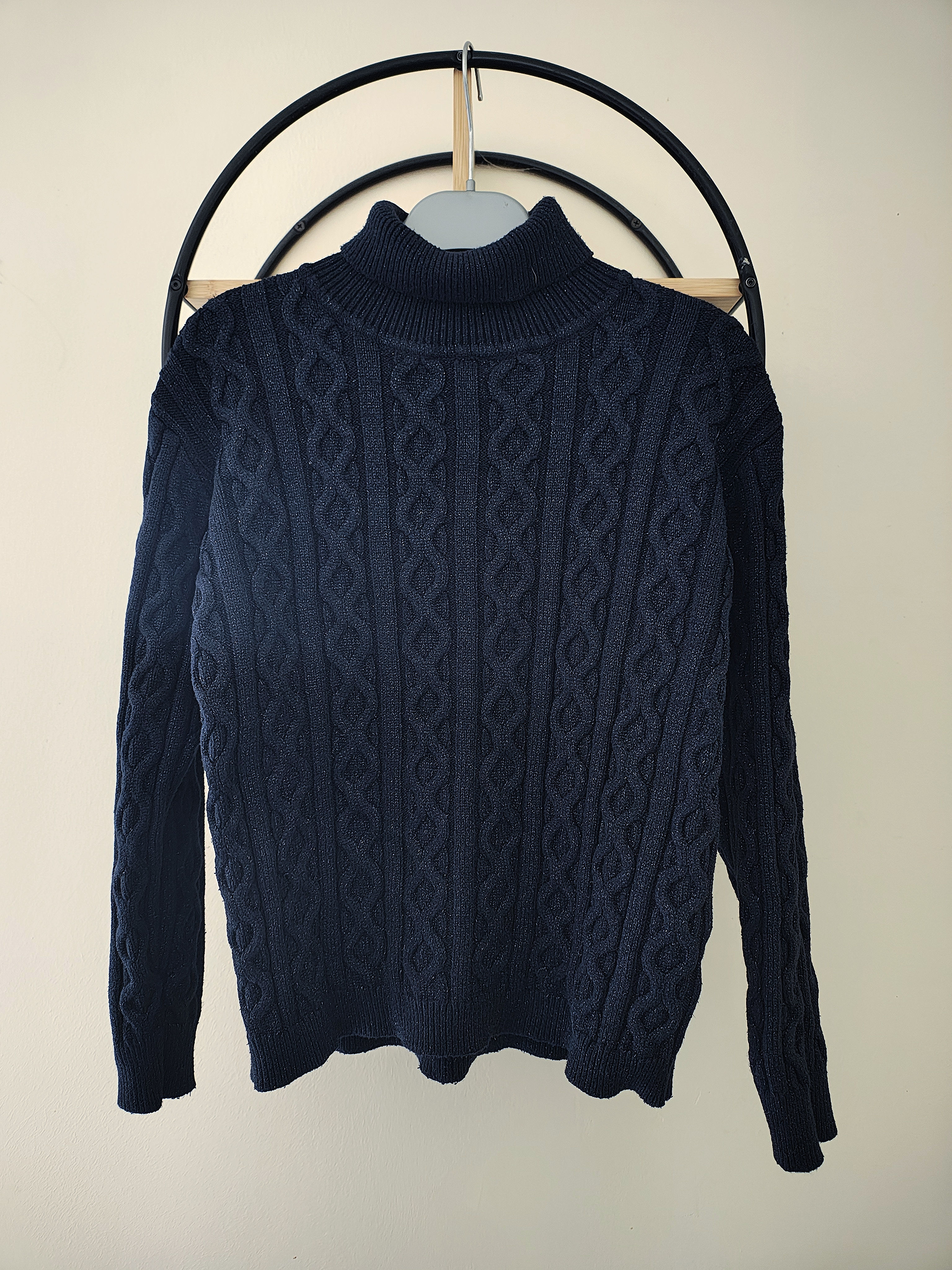 12 ans pull torsadé Eden et Victor bleu marine 