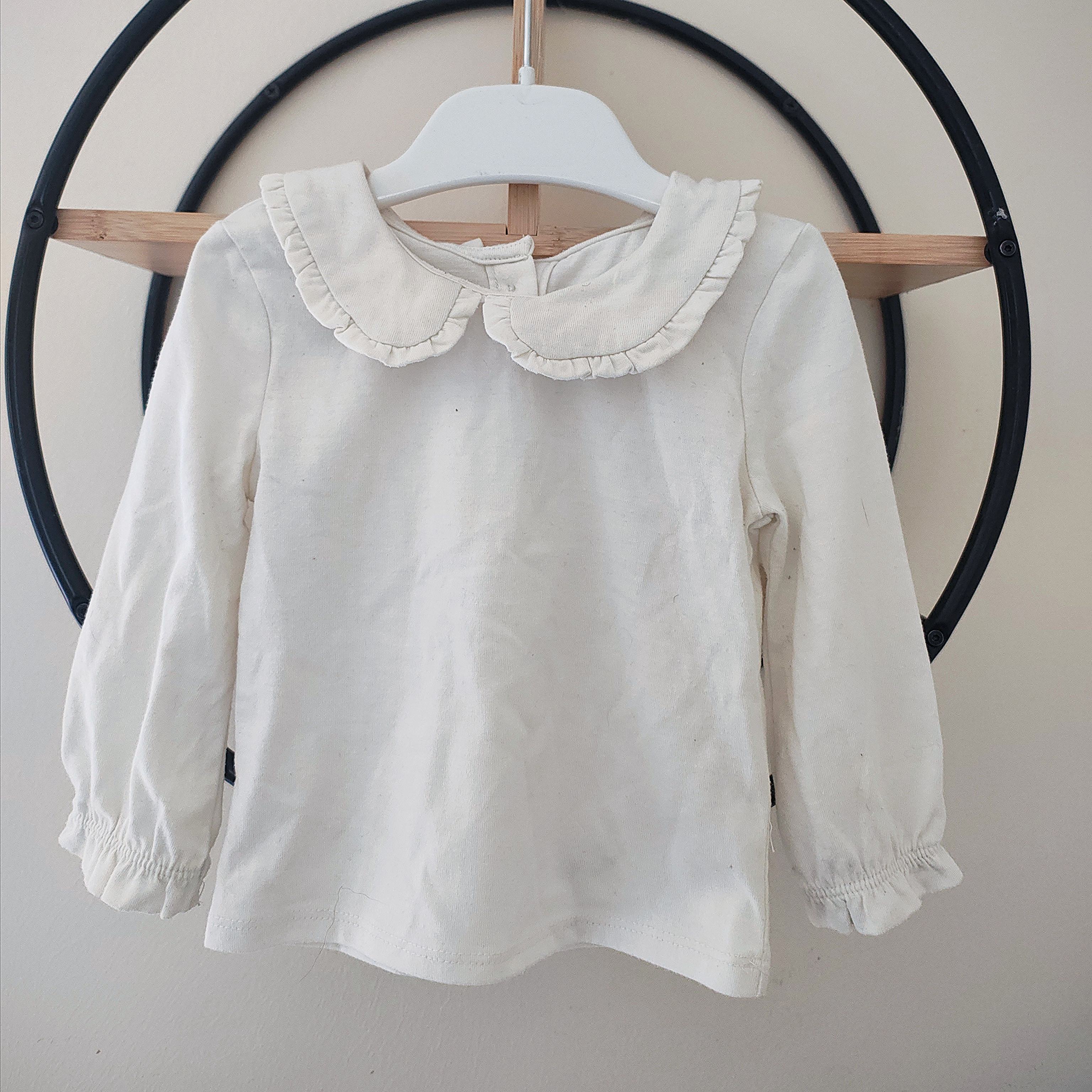 6 9 mois teeshirt a col crème 