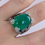 Miniature : Bague En Argent 925 (Agate verte - Marcassites)