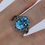 Miniature : Bague En Argent 925 (Topaze bleue - Marcassites)