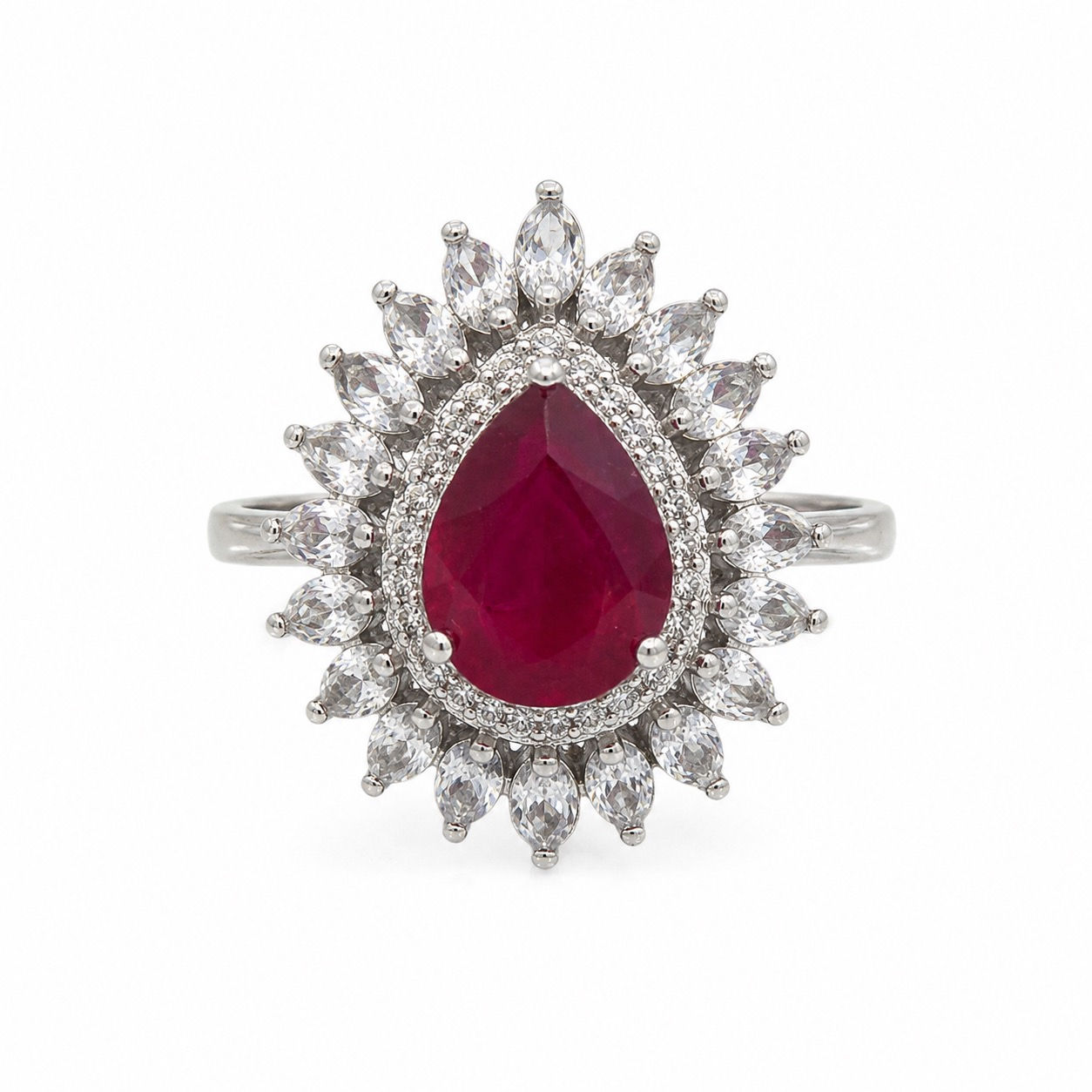 Bague en argent 925 ( Rubis - oxyde de Zirconium)
