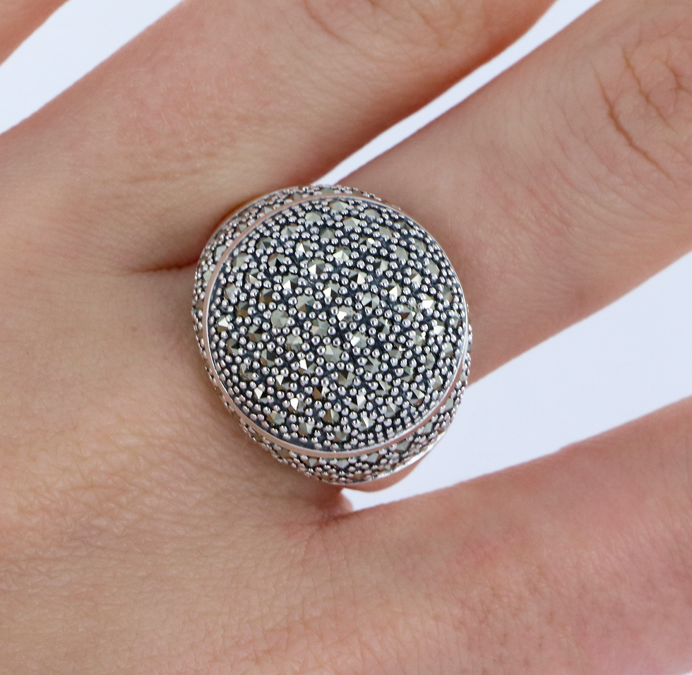 Miniature : Bague En Argent 925 (Marcassites)