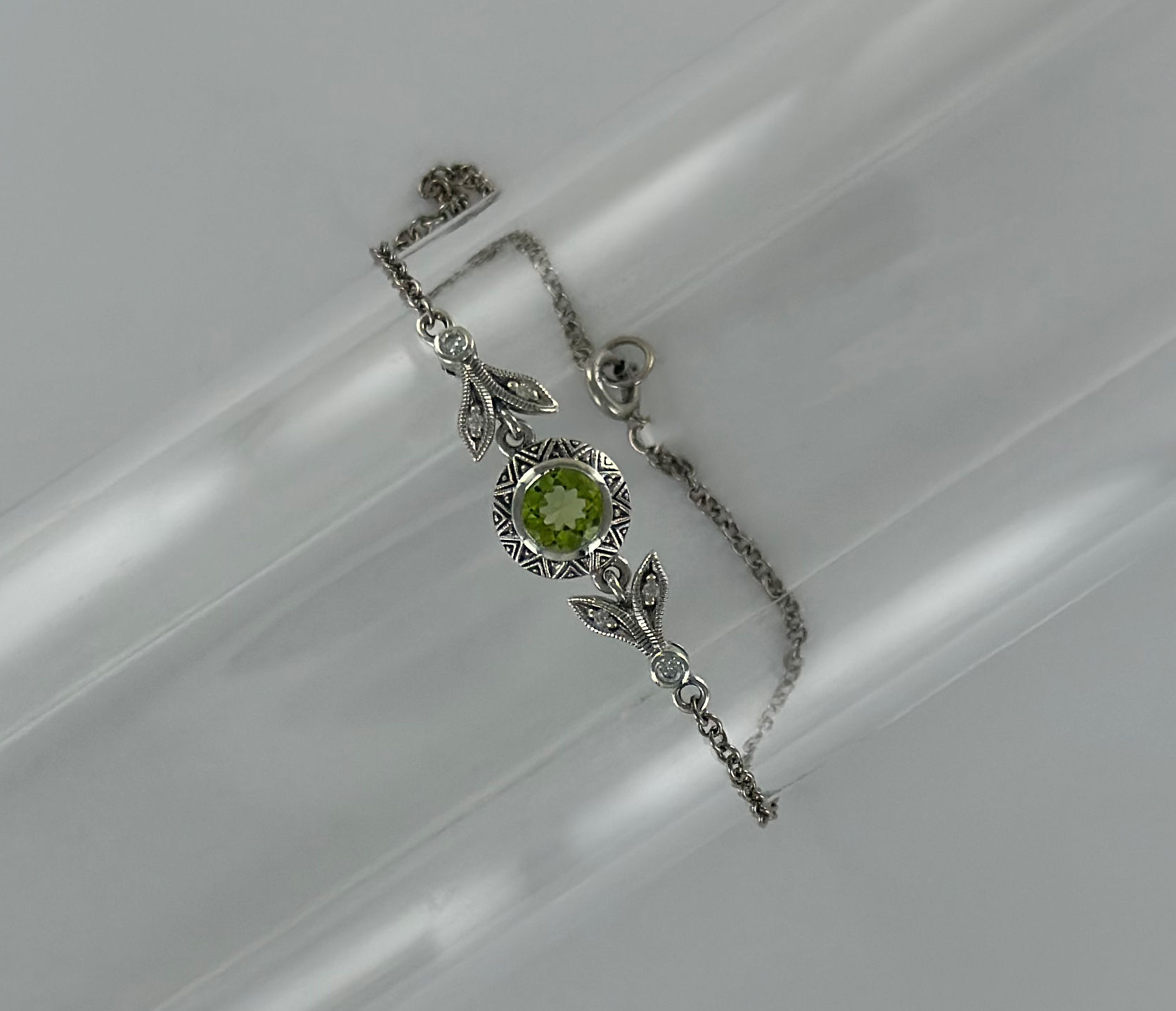 Bracelet En Argent 925 (Peridot - Oxydes De Zirconium)