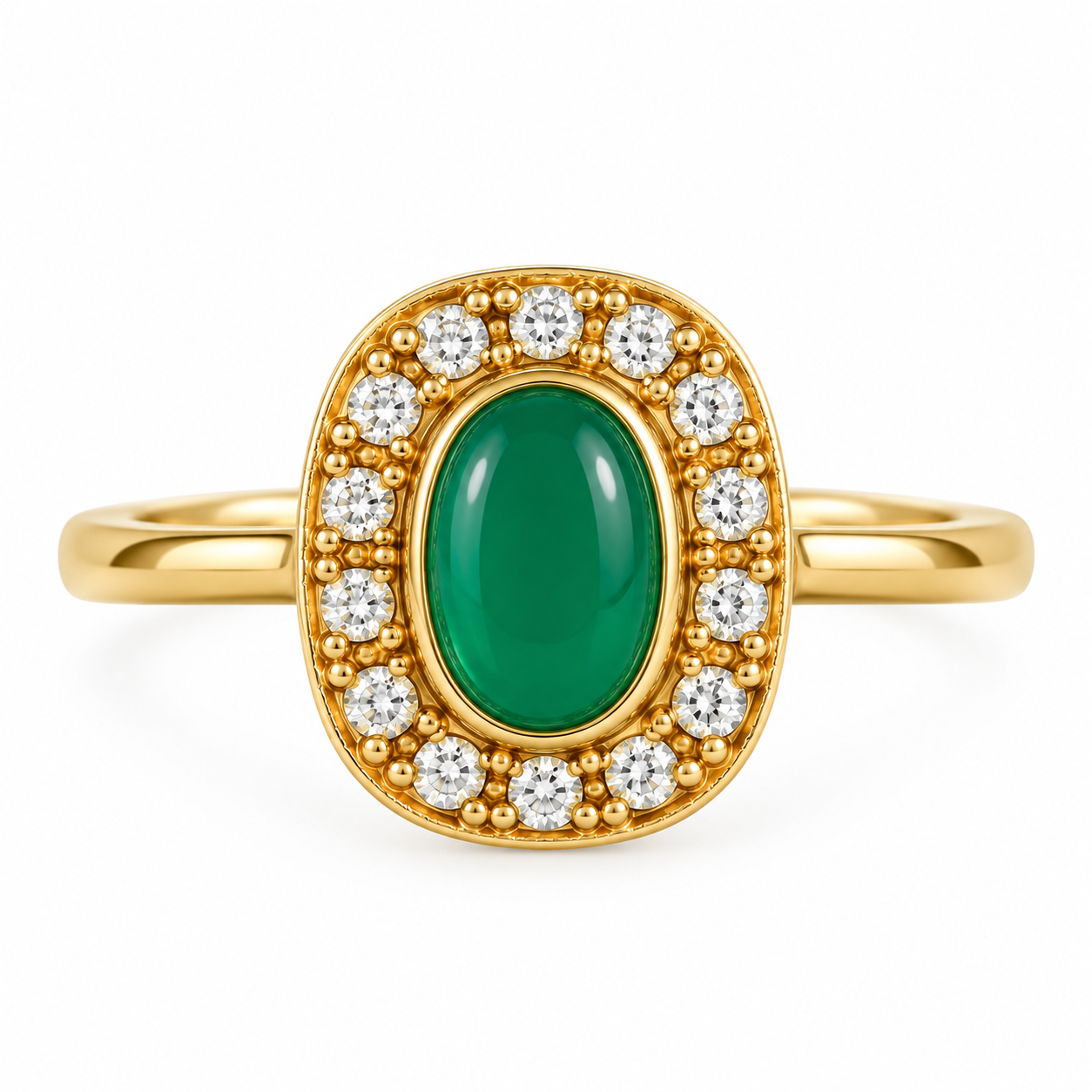 Bague en argent 925 ( Agate verte - Marcassites )