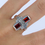 Miniature : Bague en Argent 925 (Grenat - Marcassites)