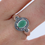Miniature : Bague En Argent 925 (Jade vert - Marcassites)