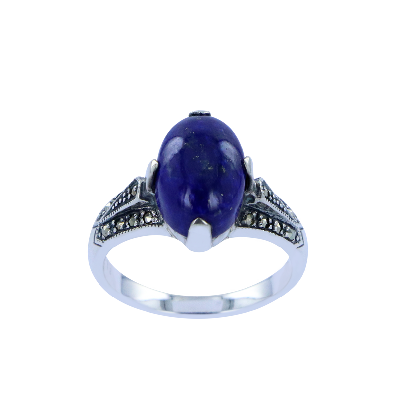 Bague en argent 925 (Lapis Lazuli - Marcassites)