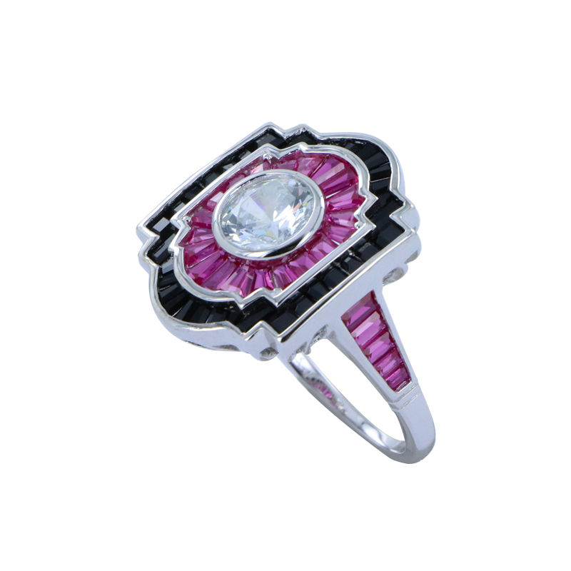 Miniature : Bague en Argent 925 (Imitation Rubis - Oxyde de zirconium)