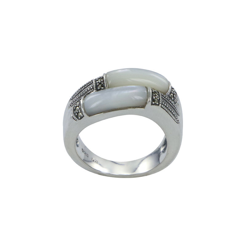 Bague En Argent 925 (Nacre - Marcassites)