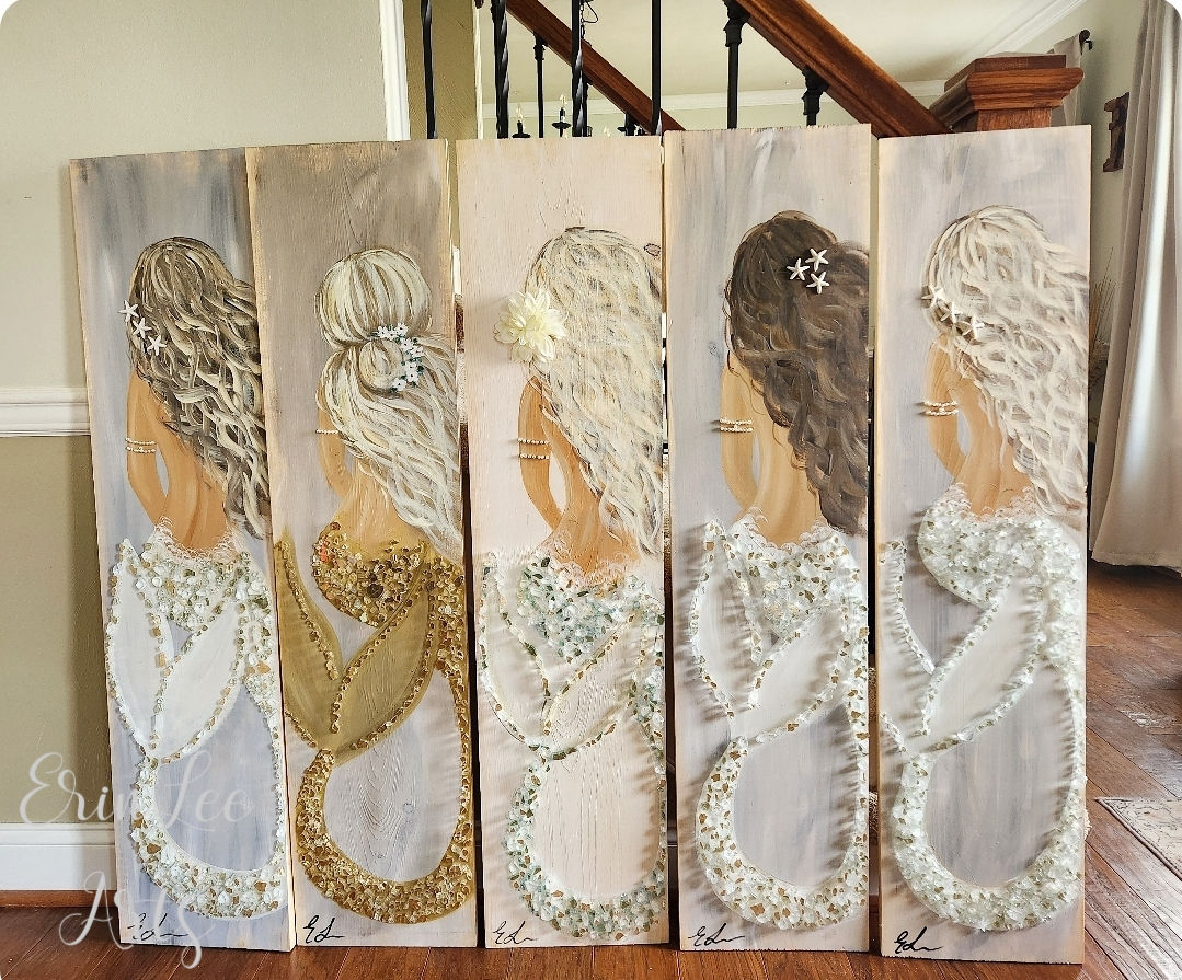 Custom mermaid on wood