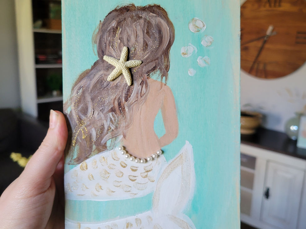 Thumbnail: Wooden mermaid shelf sitters