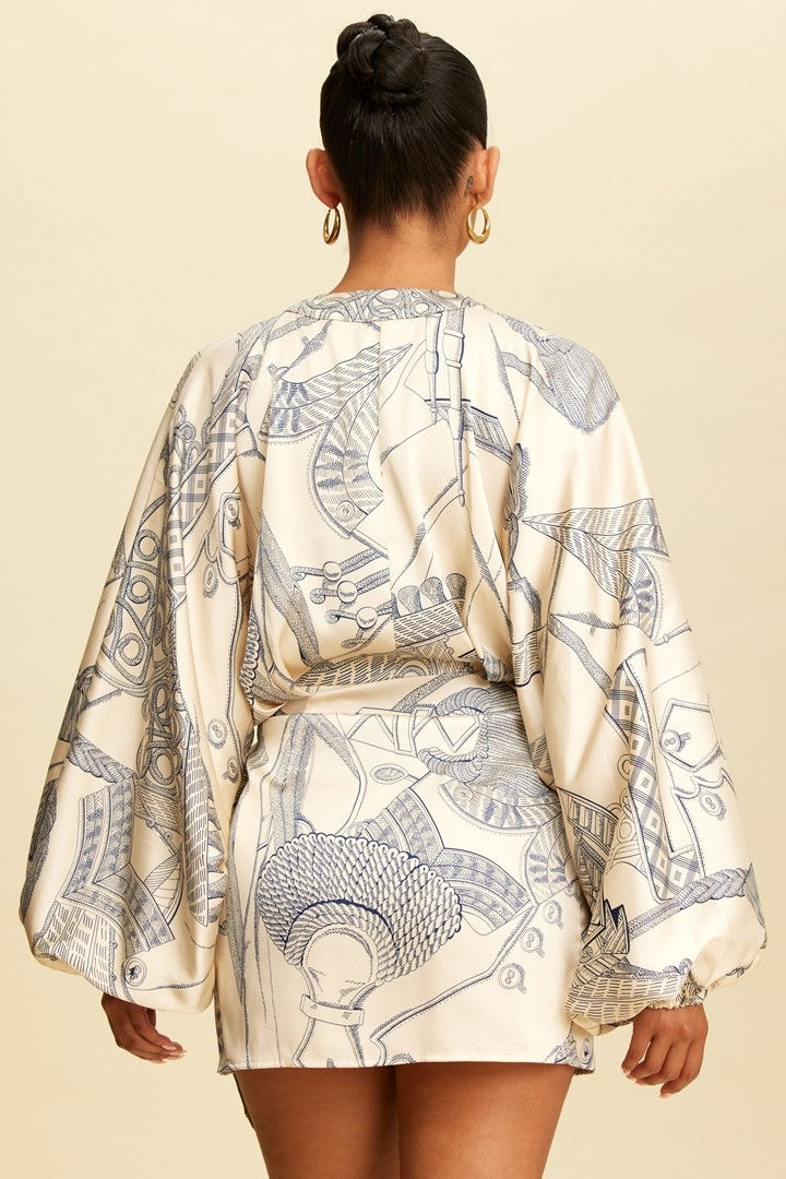 Thumbnail: Women’s Dark Navy/White Wrap Dress