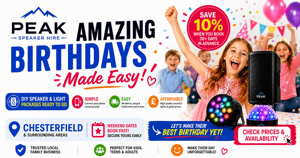chesterfield dj childrens kids party speaker hire