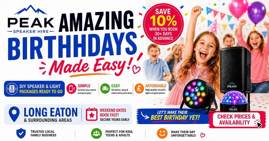 long eaton dj childrens kids party speaker hire