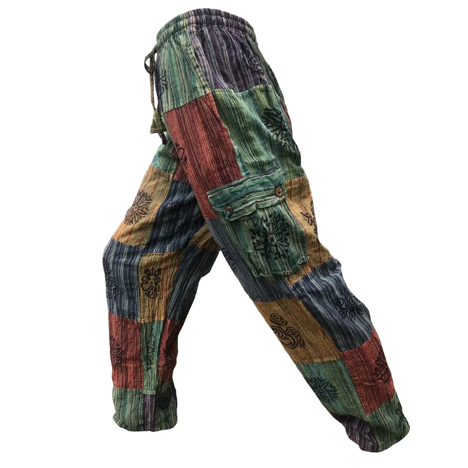 Nepali Print Patchwork Trousers