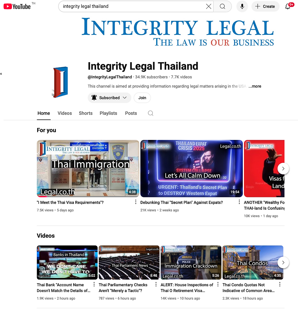 YouTube Channel Integrity Legal