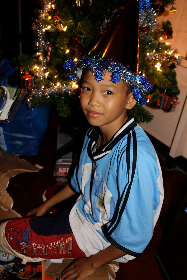 Our foster son Ef's first Christmas at our home
