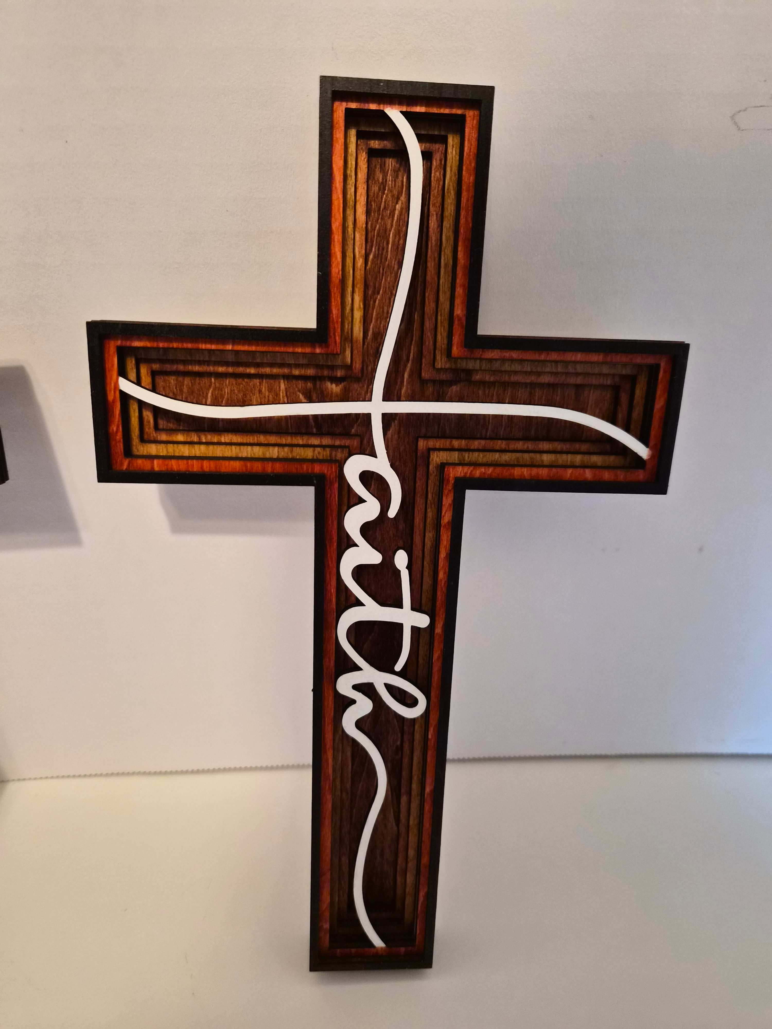 Layered Faith Cross