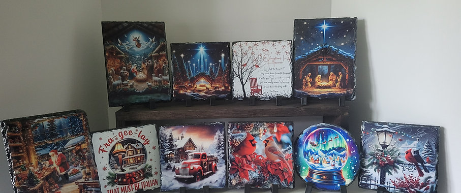 Slate Photo Keepsakes - Christmas