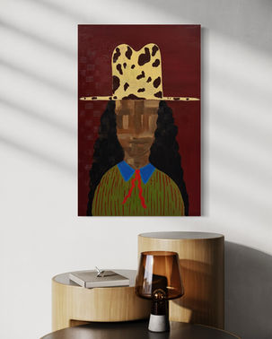 Acrylics, oil pastels, and textural paste on canvas
Between light and shadow, a woman emerges not one, but many.
Her face carries the tones of every skin, a reflection of shared strength and identity.
Rooted in the artist’s upbringing among powerful women, this work celebrates the beauty, resilience, and unity that transcend color and form.