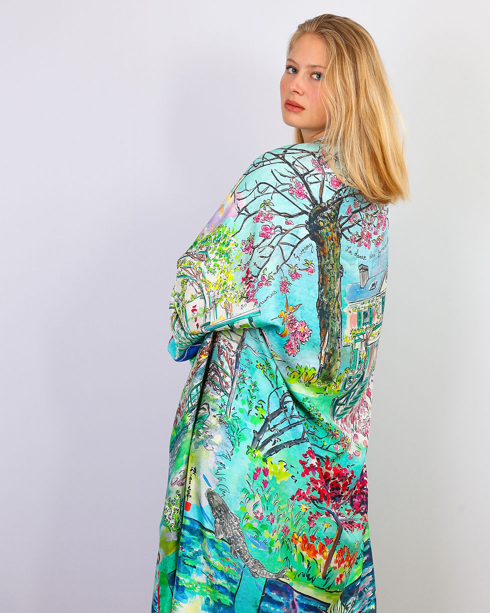 Miniature : Kimono de soie Roseline d'Oreye