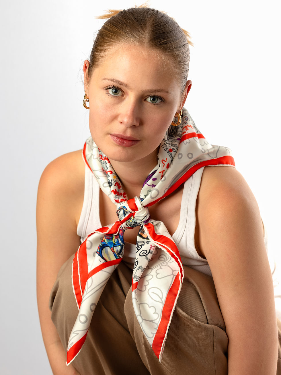 Foulard de soie Roseline d'Oreye