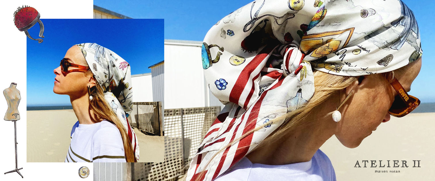 Carré de soie Roseline d'Oreye